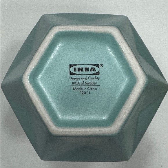 IKEA Livslang hexagon stoneware vase. 8” tall - Picture 5 of 6